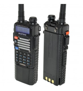 Baofeng UV-5R V2+ (Black) with Extended Battery