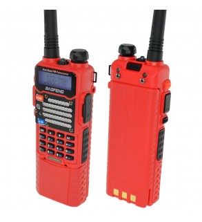 Baofeng UV-5R V2+ (Red) with Extended Battery
